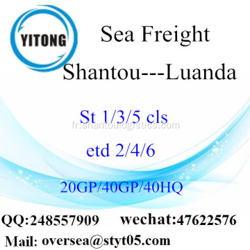 Fret maritime de Port de Shantou expédition à Luanda